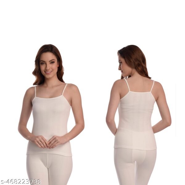 MeraOne Women's 1-Piece Winter Thermal Spaghetti Top (WHITE)