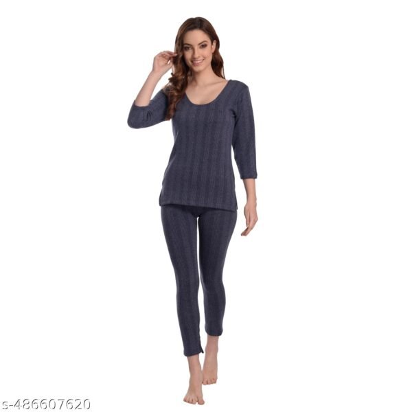 Winter Thermal Set : Bottom & Full Sleeve Thermal Top (BLUE) 2-Piece
