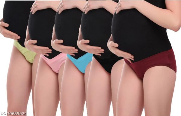 Maternity Briefs for Women, Pregnancy Underwear, No elastic | Pack of 5